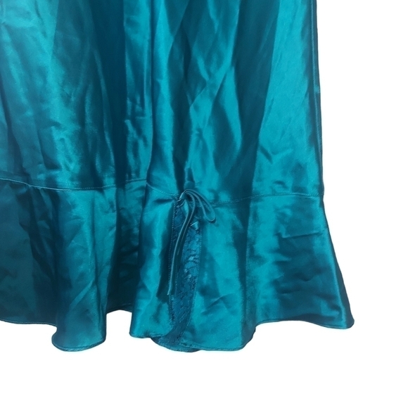 Vintage Teal Lace Satin Slip Dress - Picture 4 of 5